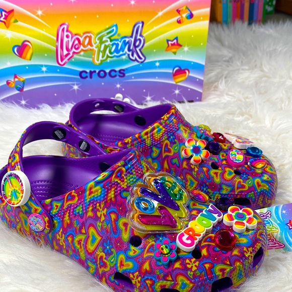 🎶[ Crocs ] Limited Edition Neon Purple Classic Lisa Frank Clog - Picture 4 of 15